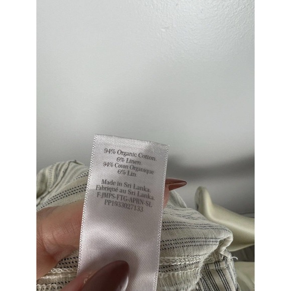 NEW Everlane Stripe Sleeveless Jumpsuit 10 Fatigue Apron Pockets Elastic Waist - Picture 12 of 12